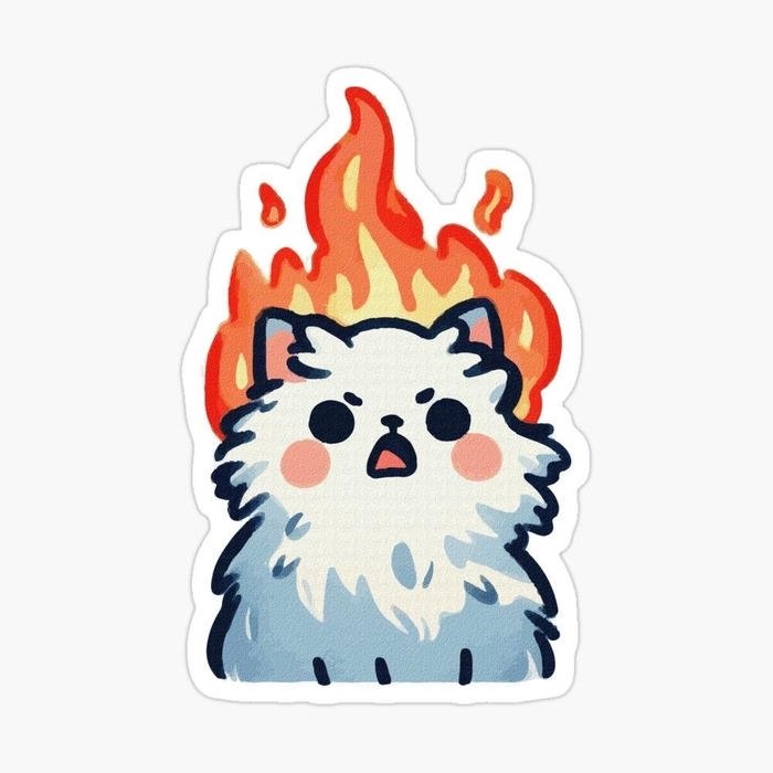 Bức hình sticker mèo thể hiện cảm xúc tự nhiên