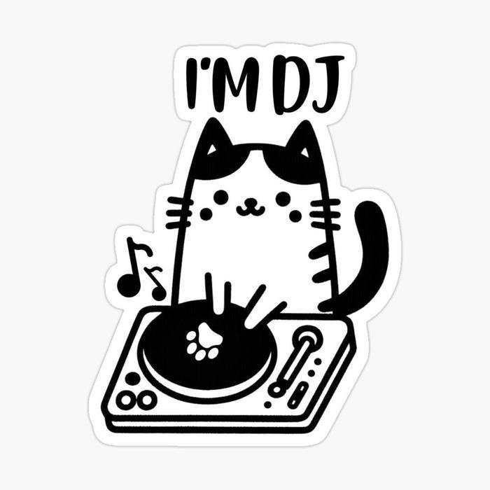 Bức hình sticker trắng đen cute dùng cho ghi chú sáng tạo