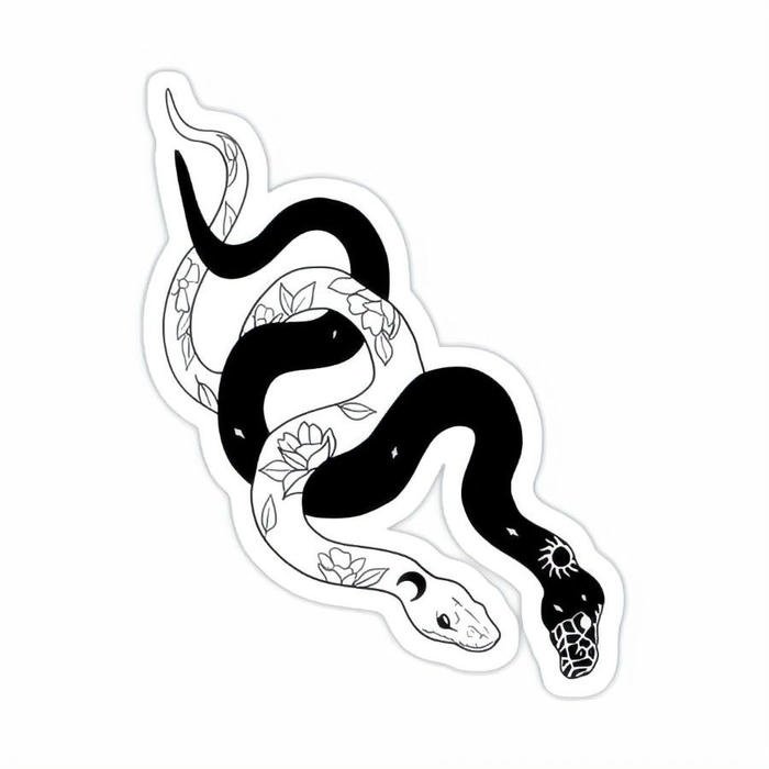Bức hình sticker trắng đen cute dùng trong sinh hoạt hằng ngày