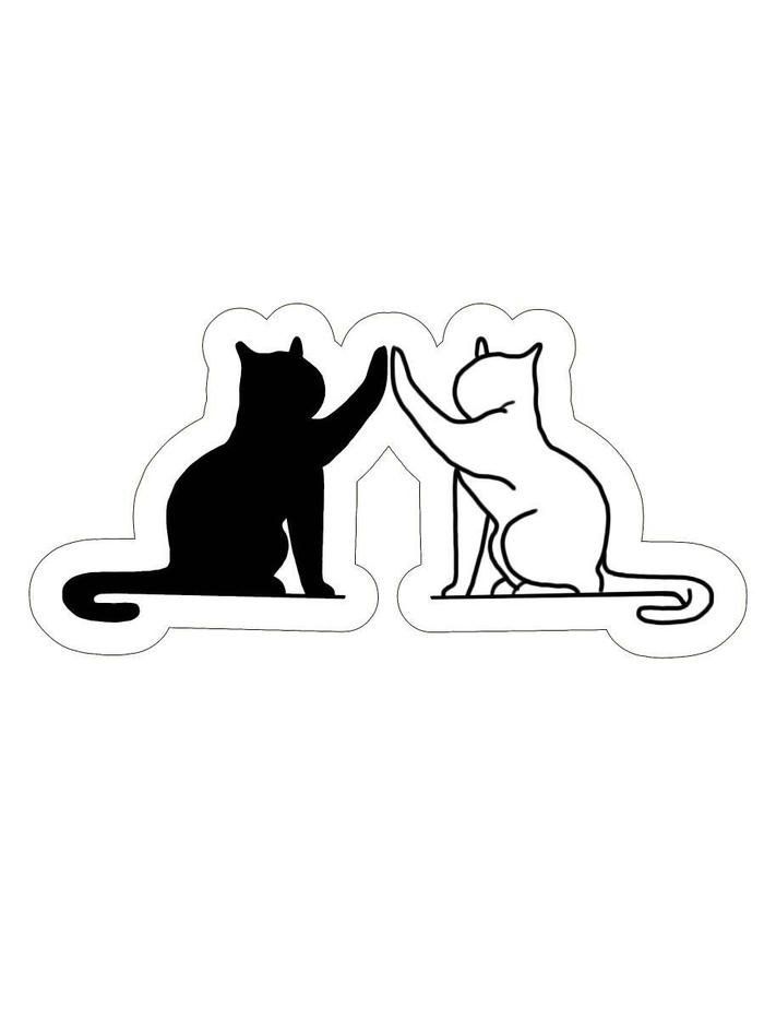 Bức hình sticker trắng đen cute hỗ trợ trang trí cá nhân