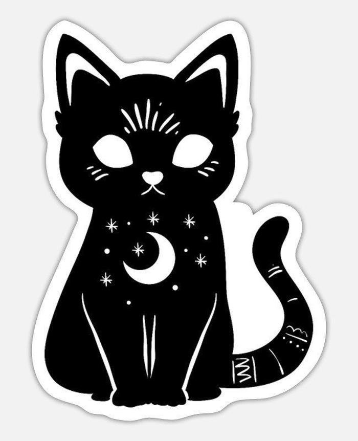 Bức hình sticker trắng đen cute phù hợp nhiều bối cảnh