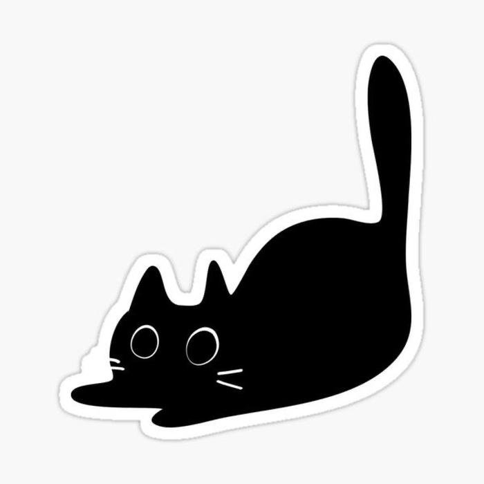 Bức hình sticker trắng đen cute phù hợp phong trào tối giản