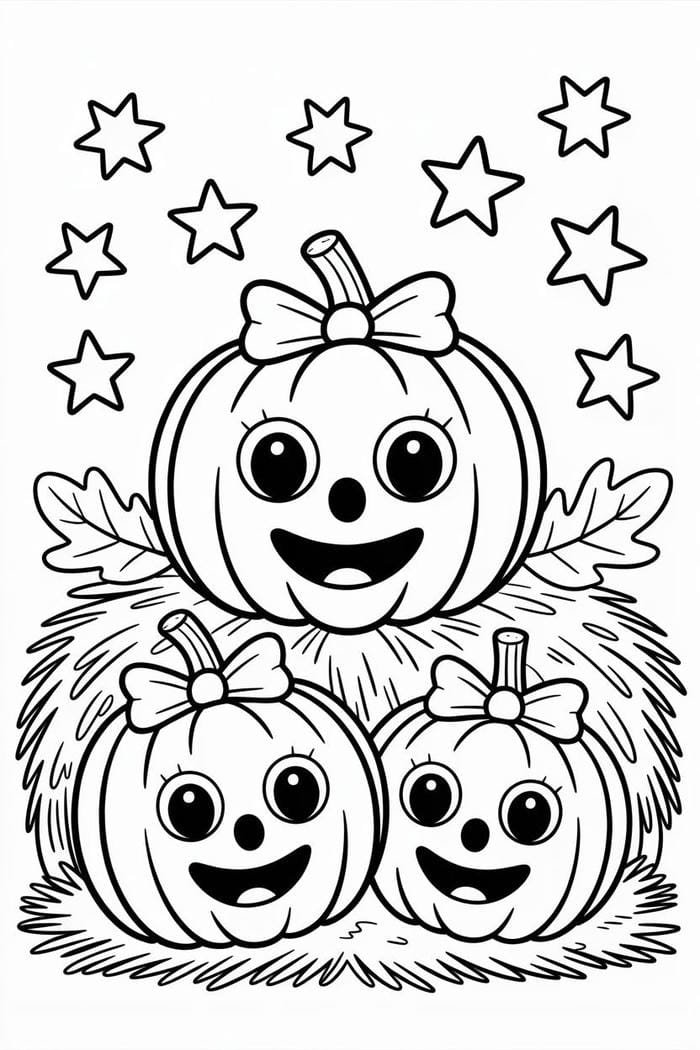 Bức hình tranh tô màu quả bí hallowen miệng cười rộng