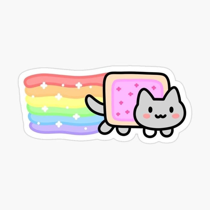 Bức hình vẽ sticker cute mini dùng trang trí quà tặng