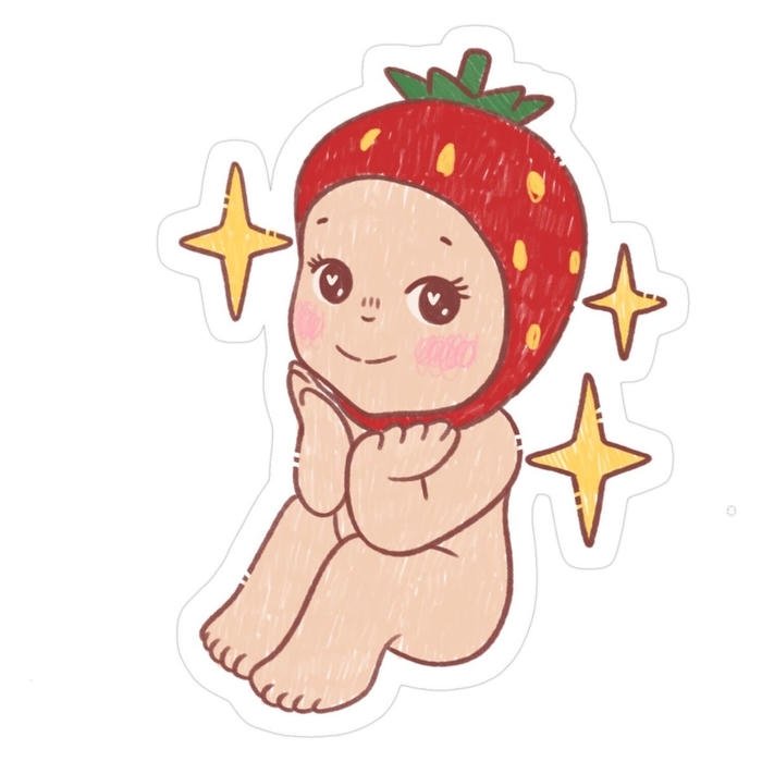 Bức hình vẽ sticker cute mini tạo không khí vui vẻ