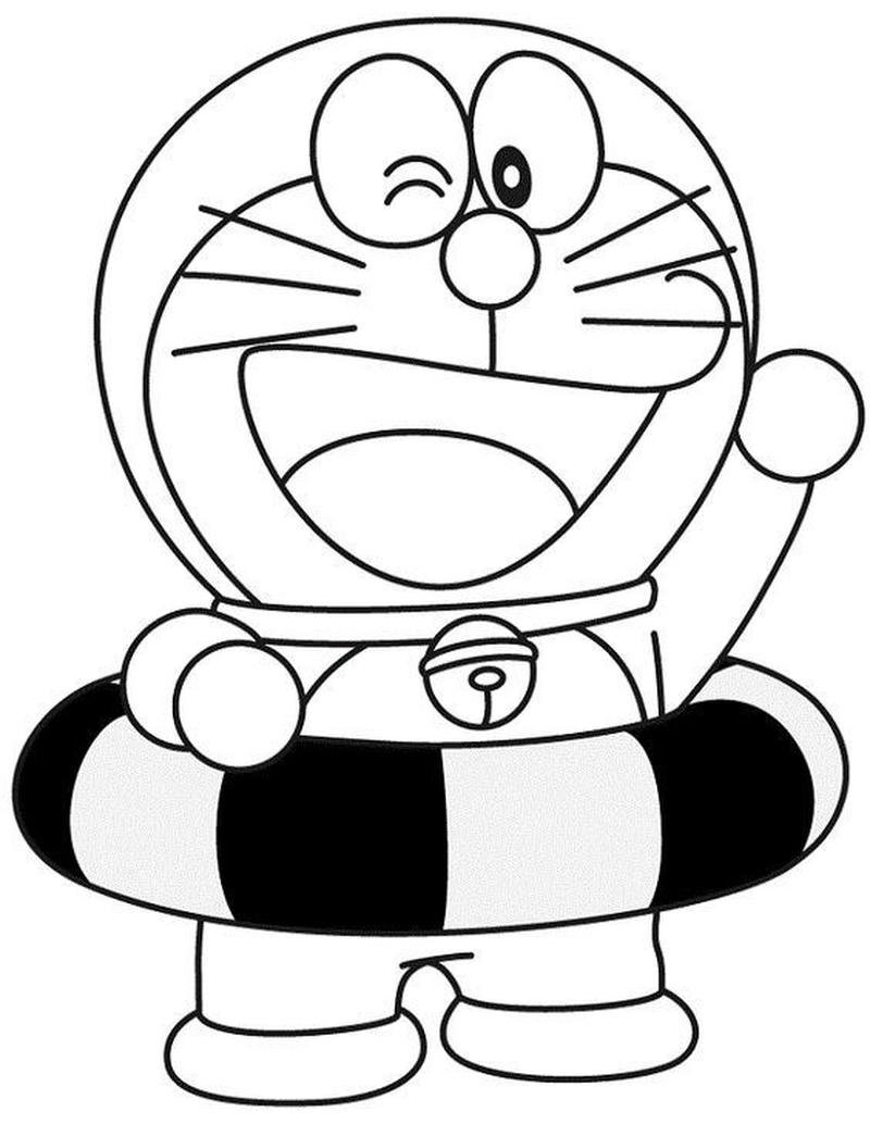 Bức minh họa Doraemon đơn giản cho bé