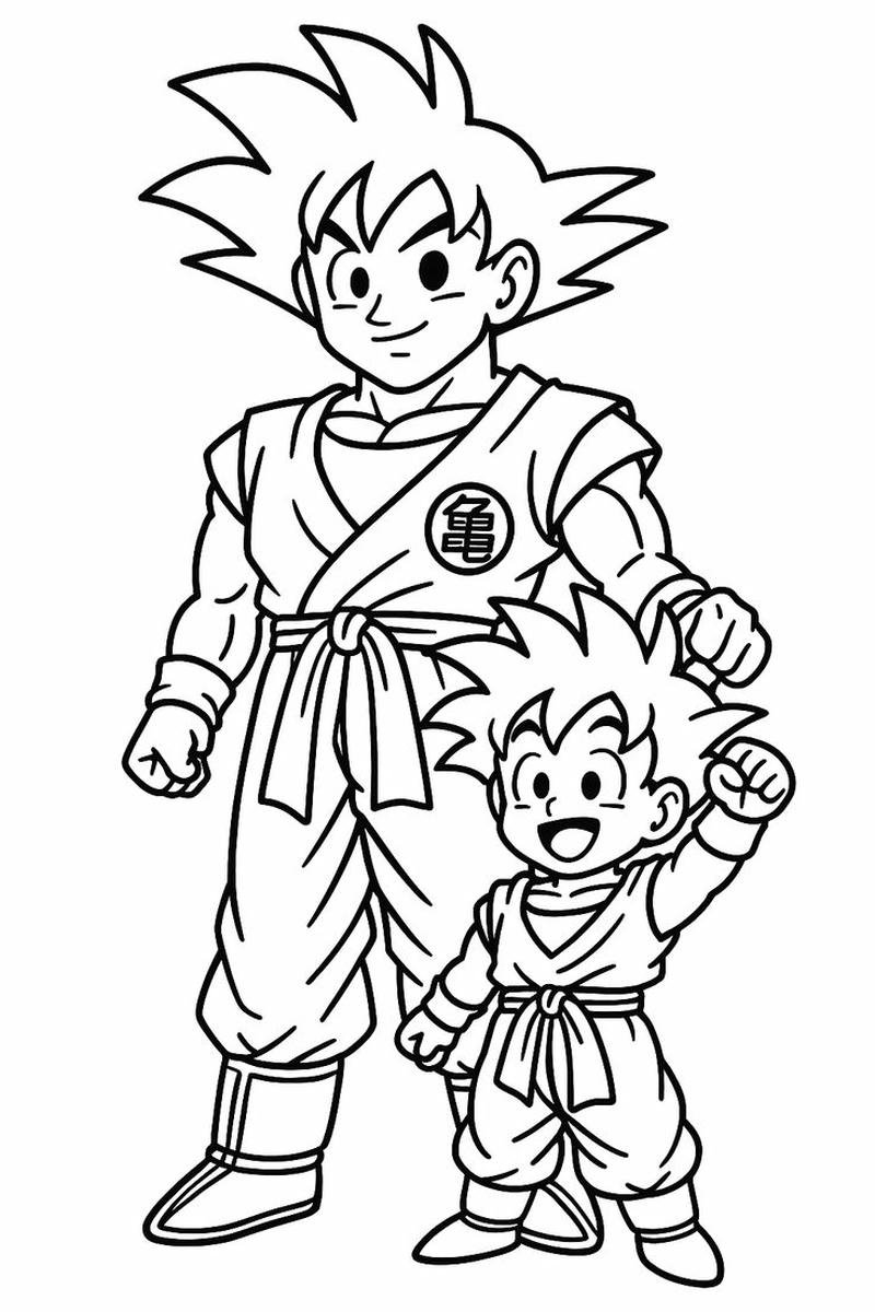 Bức phác họa Songoku mỉm cười thân thiện