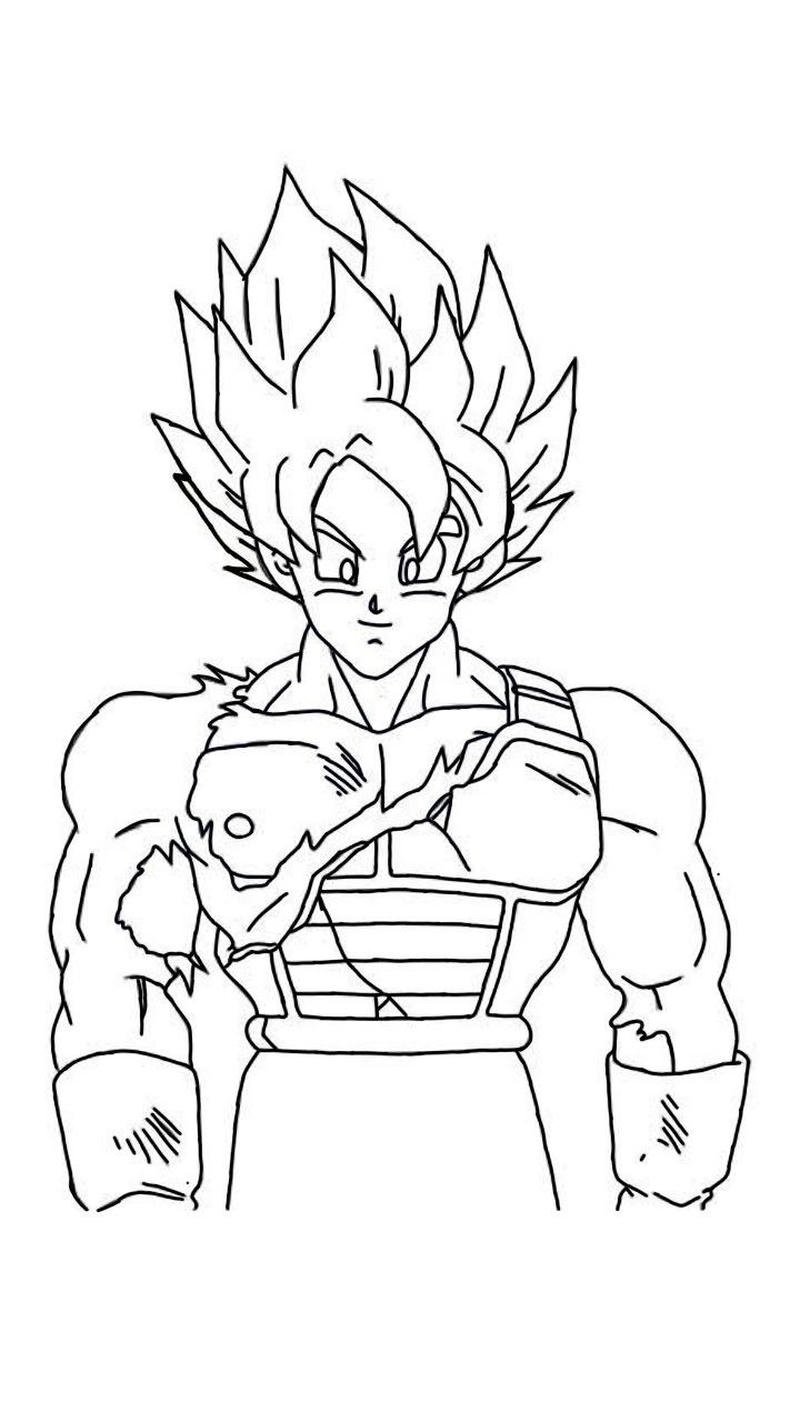 Bức phác thảo nhân vật Dragon Ball cho bé tô