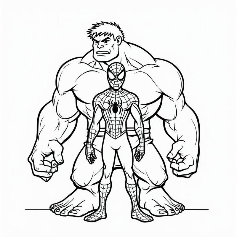 Bức tranh tô màu Hulk đơn giản cho bé