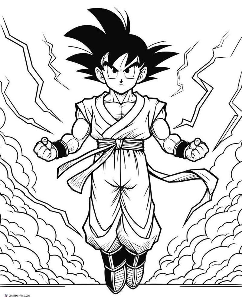 Bức vẽ Songoku phong cách anime ngộ nghĩnh