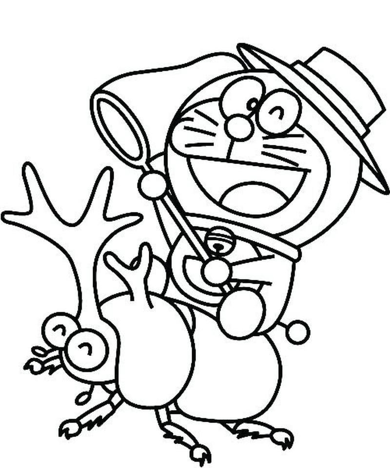 Bức vẽ mèo máy Doraemon phong cách đáng yêu