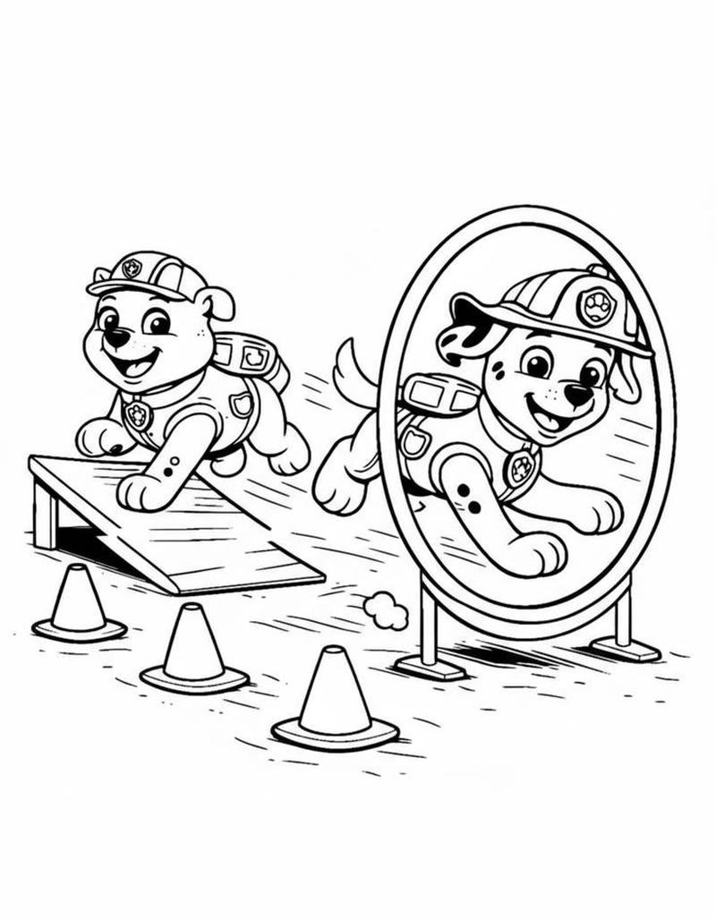 Bức vẽ nhân vật Paw Patrol phong cách chibi