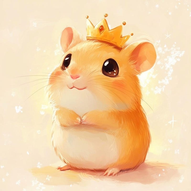 Chú hamster chibi với ánh mắt sáng đầy cảm xúc