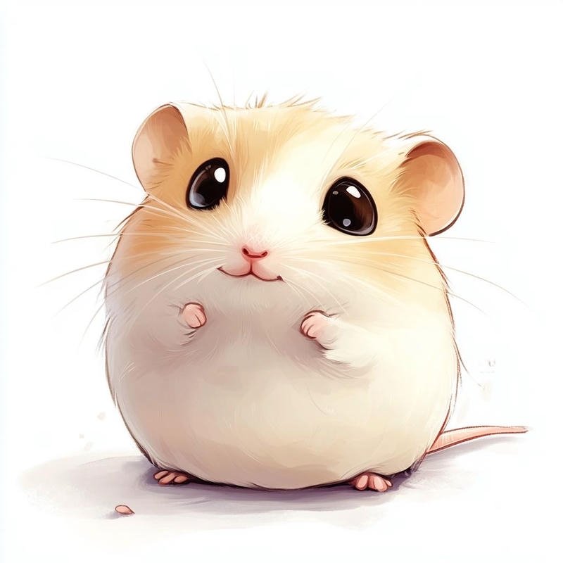 Chú hamster nhỏ đang ăn hạt trong trạng thái vui vẻ