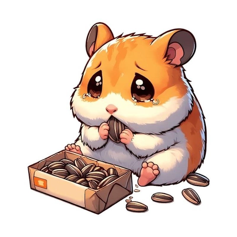 Chuột hamster chibi thư giãn trong không gian yên tĩnh