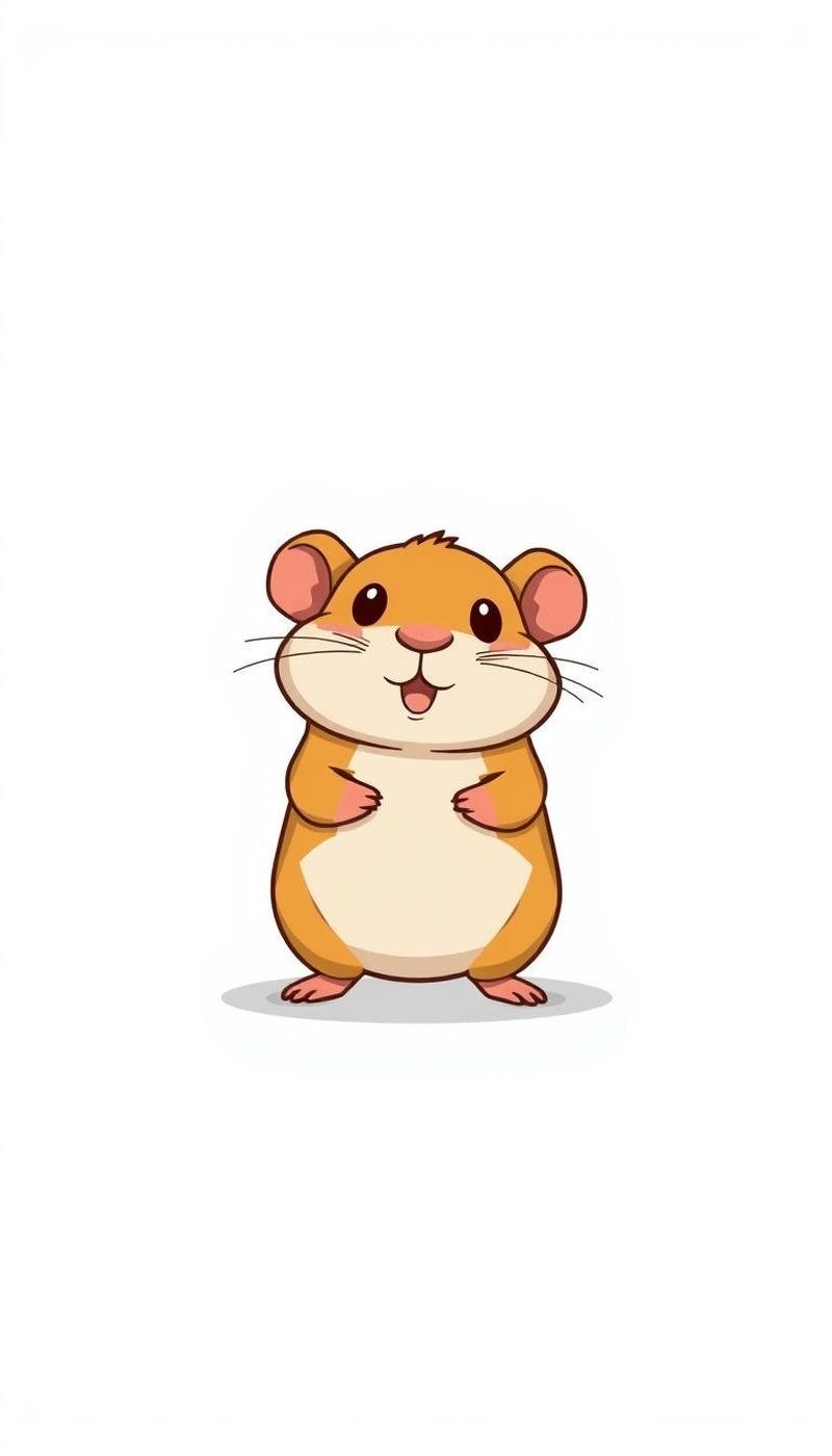 Hamster chibi má phồng ôm hạt nhỏ nhìn vui