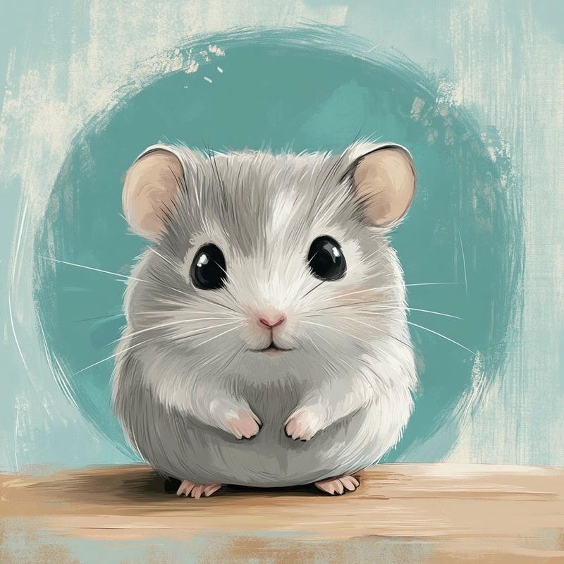 Hamster nhỏ đứng một mình với dáng vẻ hiền lành