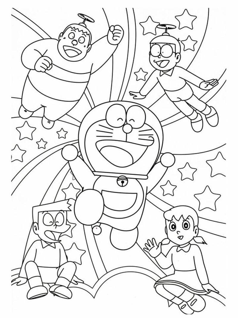 Hình ảnh Doraemon dễ thương nét vẽ đậm
