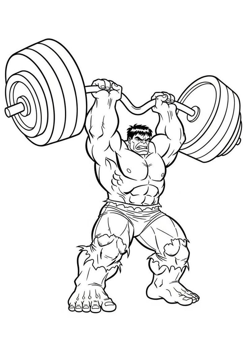 Hình ảnh Hulk đứng mạnh mẽ nét viền rõ