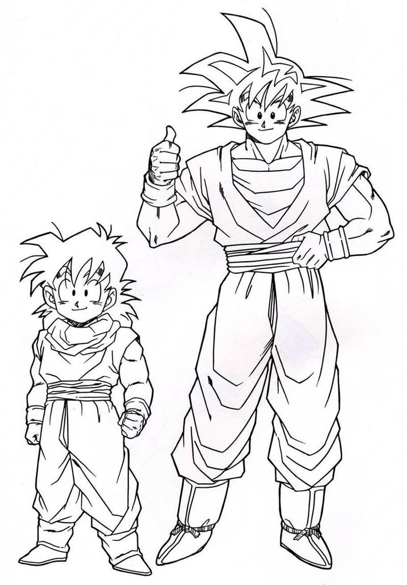 Hình ảnh Songoku cười vui phong cách anime