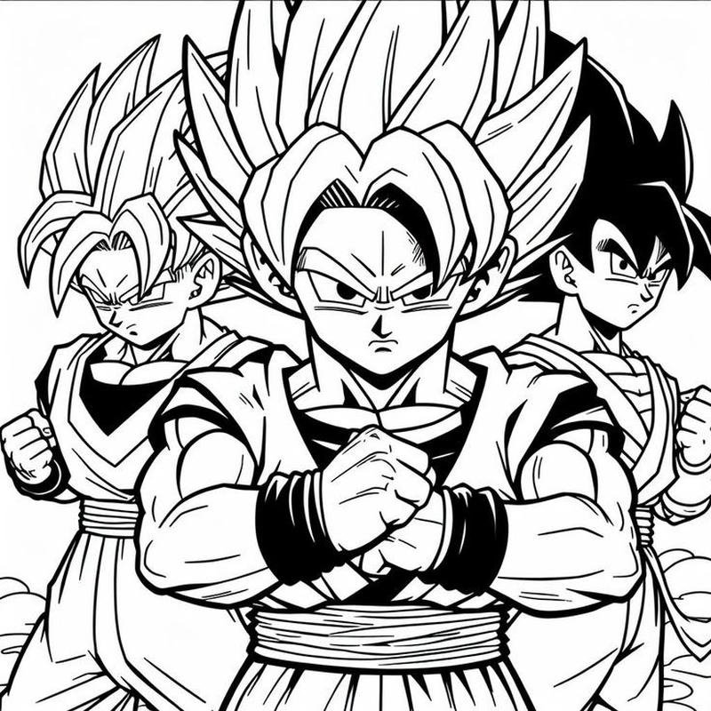 Hình ảnh Songoku phong cách anime đơn giản