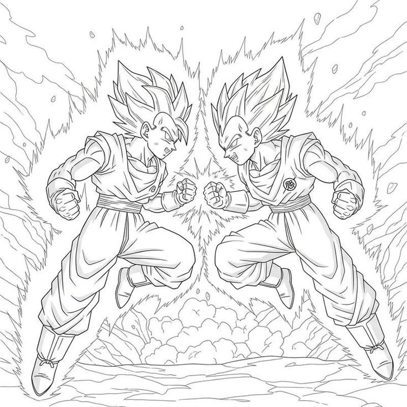 Hình ảnh chiến binh Saiyan tạo dáng chiến đấu