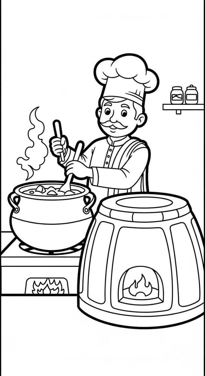 Hình ảnh đầu bếp cartoon cho bé