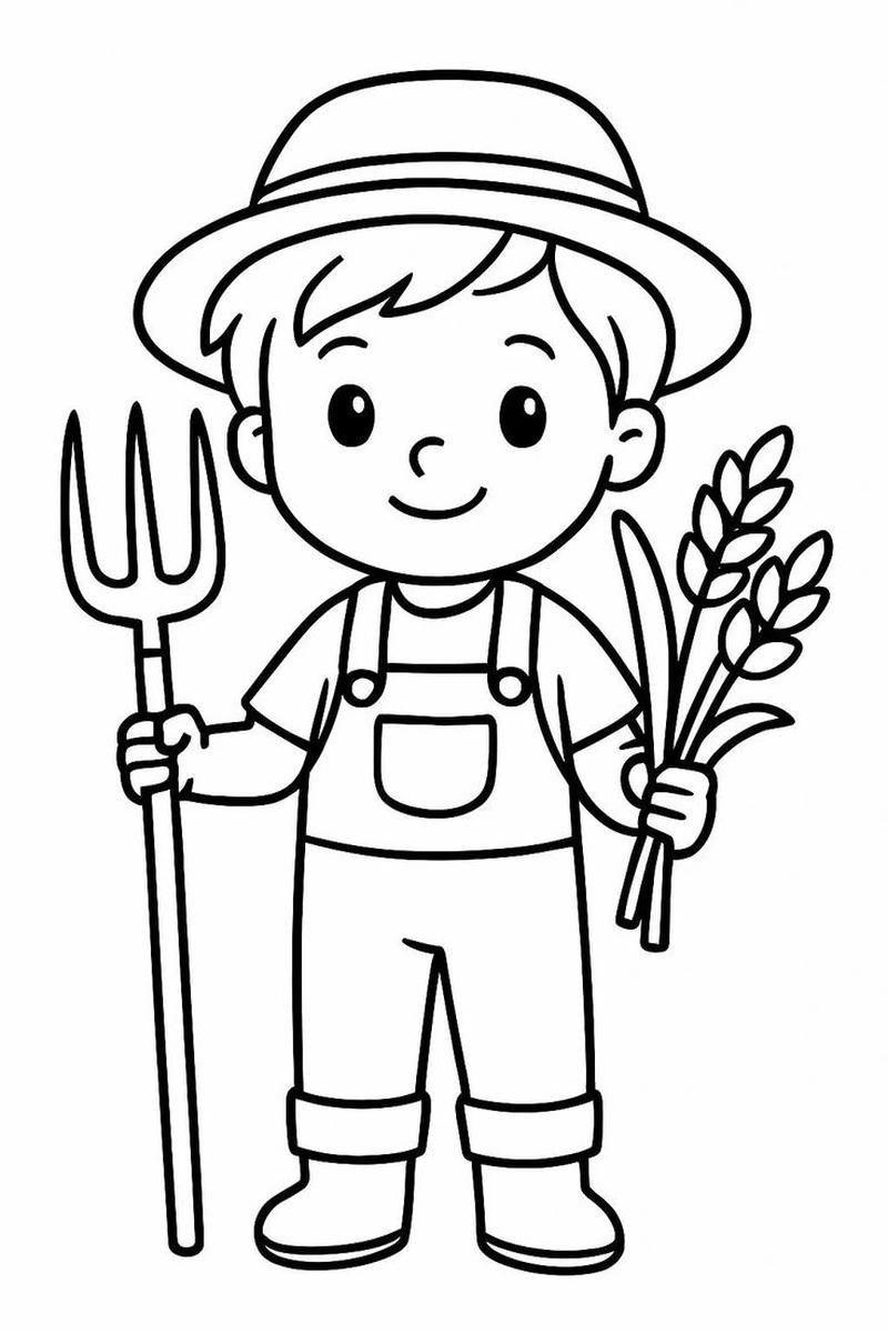 Hình ảnh nông dân cầm xẻng chăm sóc cây trồng