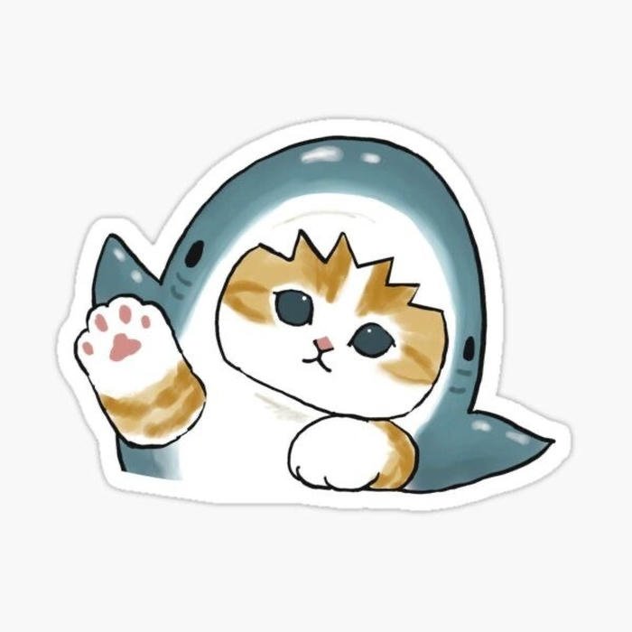 Hình ảnh sticker mèo hỗ trợ giao tiếp nhanh