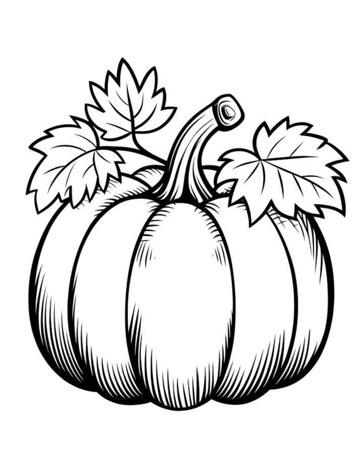Hình ảnh tranh tô màu quả bí hallowen dáng bí mập