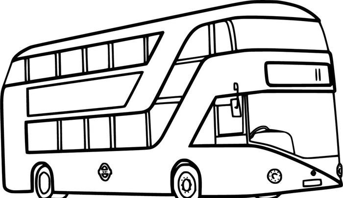 Hình ảnh tranh tô màu xe buýt nhiều khung cửa