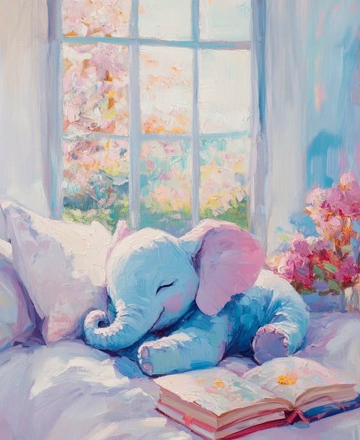 Hình ảnh tranh vẽ con voi thể hiện nét gần gũi