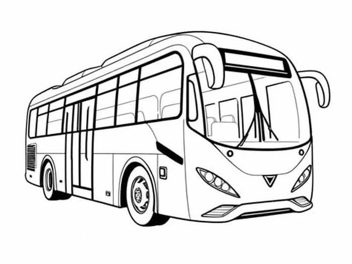 Hình ảnh xe buýt tranh tô màu đèn trước rõ ràng