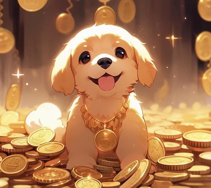 Hình anime chó dáng vẻ đáng yêu