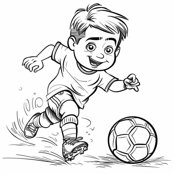 Hình cầu thủ bóng đá vẽ nét đậm