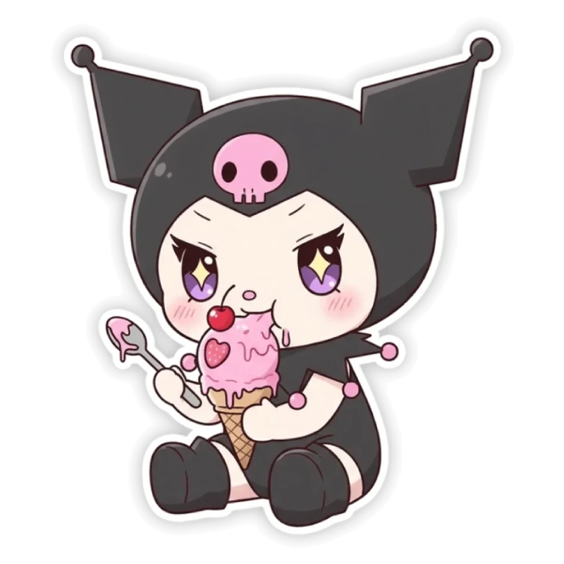 Hình dán kuromi cute phù hợp trang trí laptop