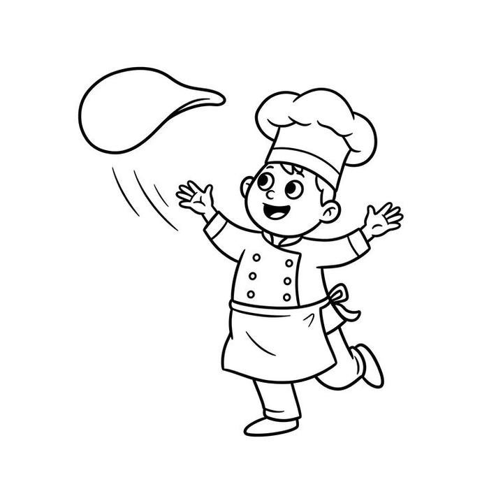 Hình đầu bếp hoạt hình mỉm cười
