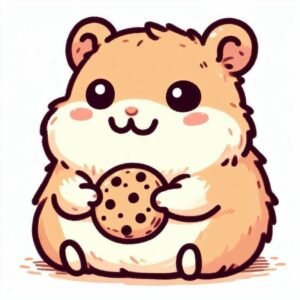 Hình hamster chibi thể hiện nét nhẹ nhàng và dễ nhìn