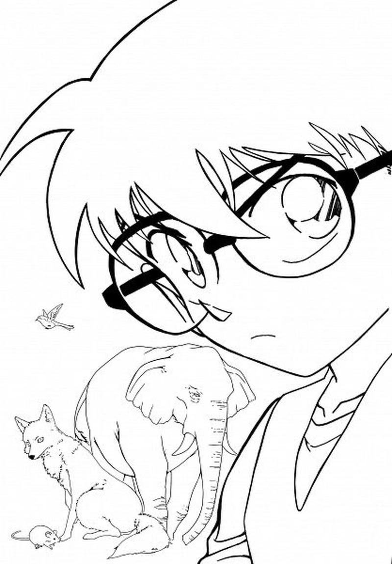 Hình minh họa Conan phong cách chibi dễ thương