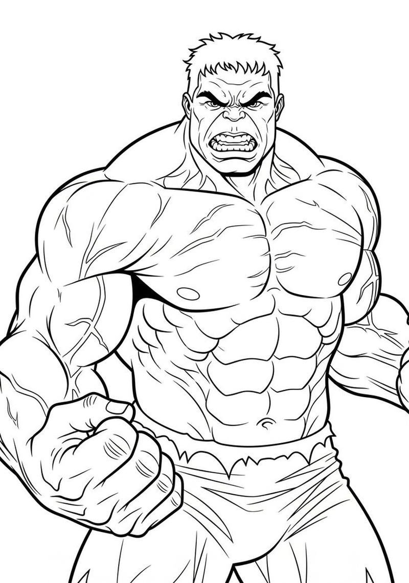 Hình minh họa tranh tô màu Hulk rõ nét