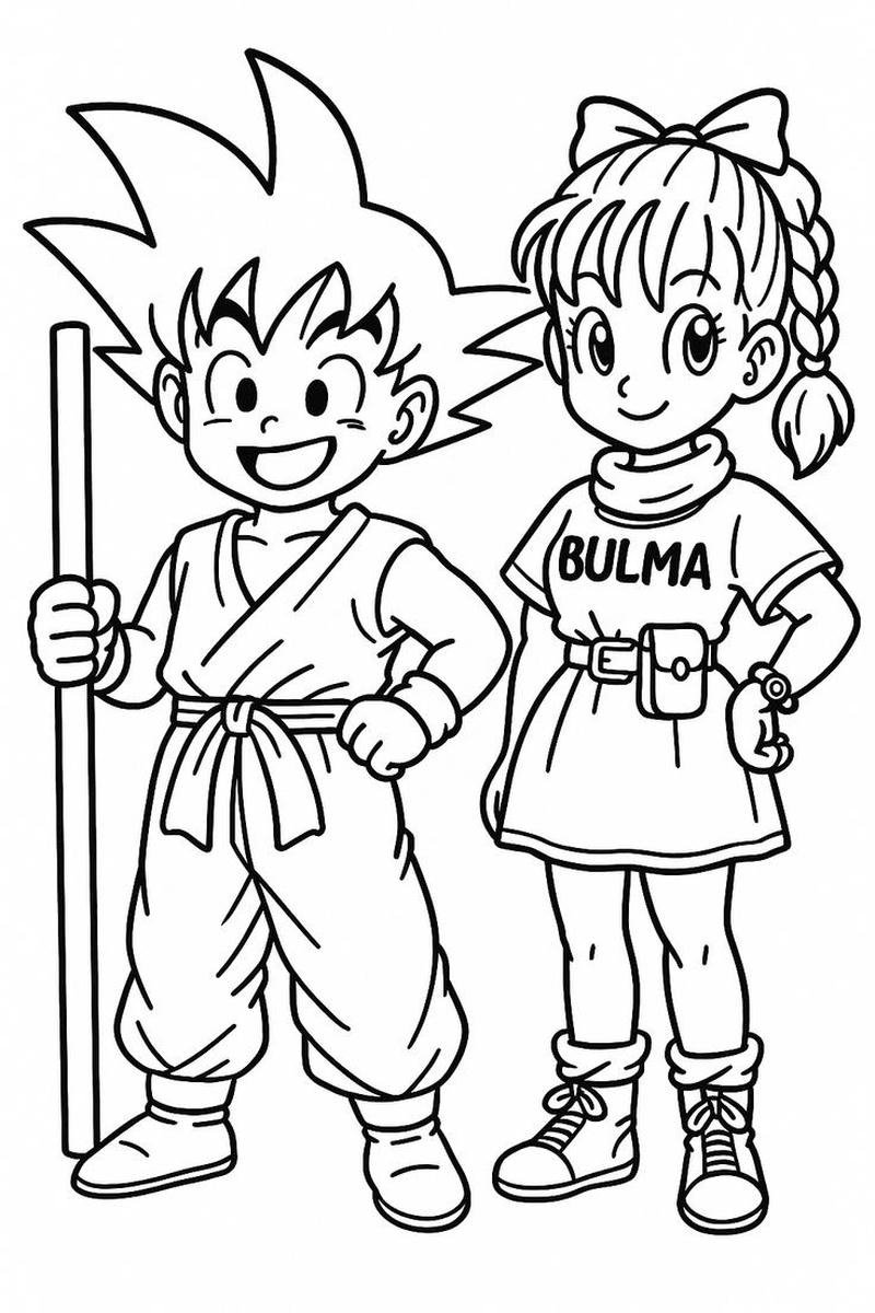 Hình minh họa tranh tô màu Songoku trắng đen