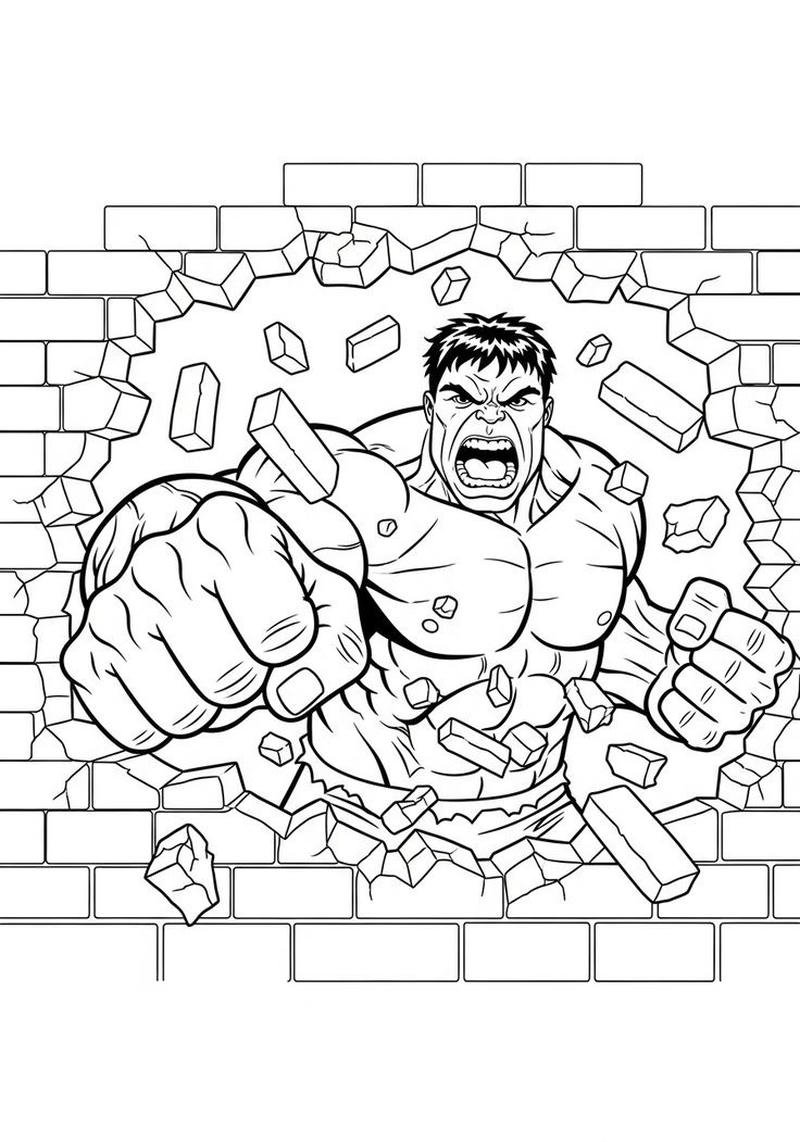 Hình phác họa Hulk đơn giản cho bé