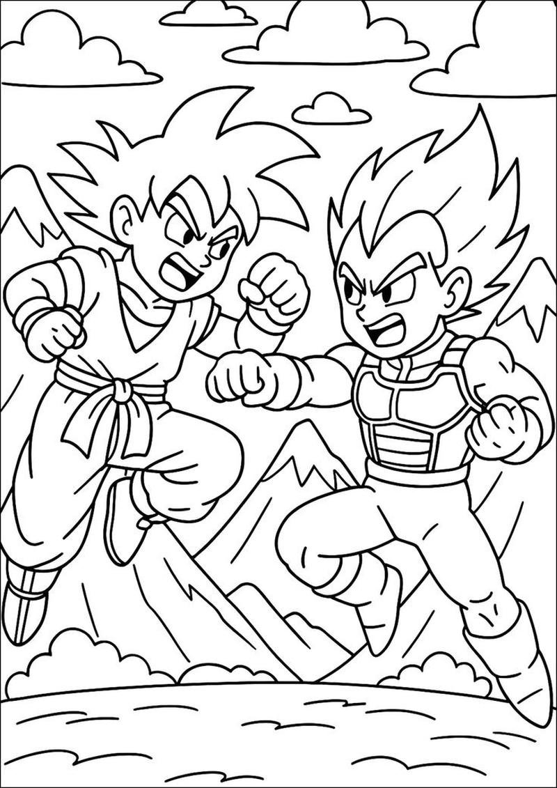 Hình phác họa Songoku cho bé tập tô