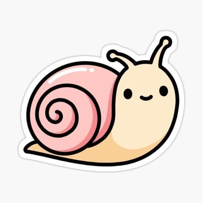 Hình sticker con vật cute có hình tượng quen thuộc con ốc sên