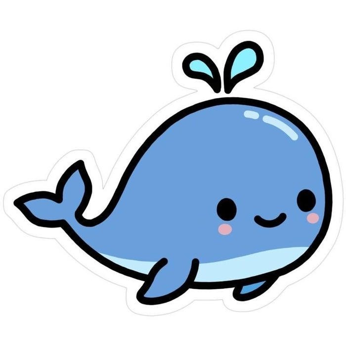 Hình sticker con vật cute thể hiện chủ đề biển cả con cá heo