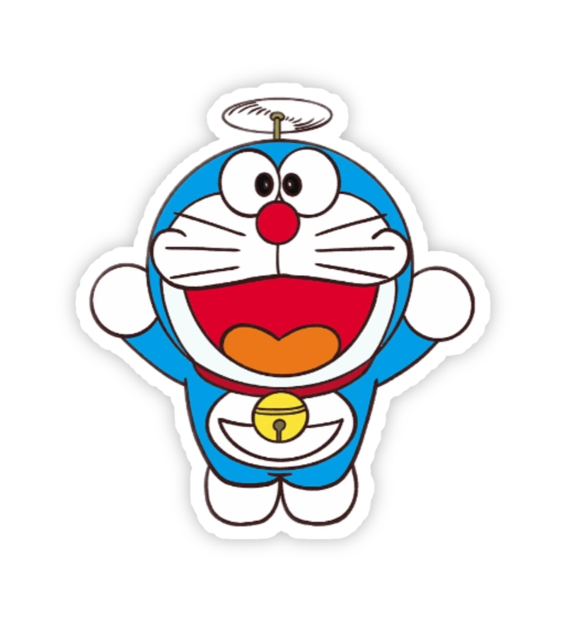 Hình sticker doraemon trong chóng tre bay cao