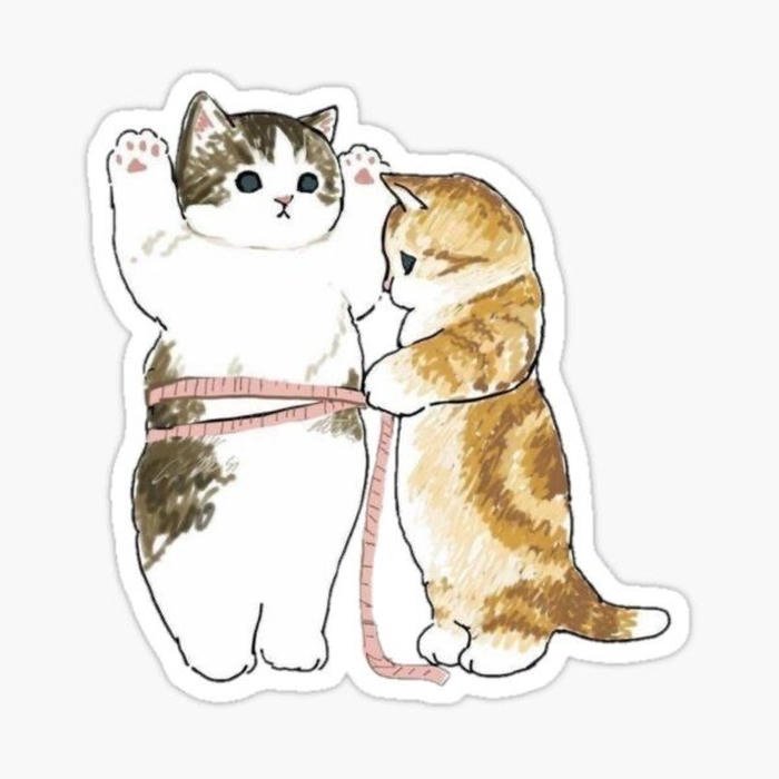 Hình sticker mèo có tạo hình sinh động