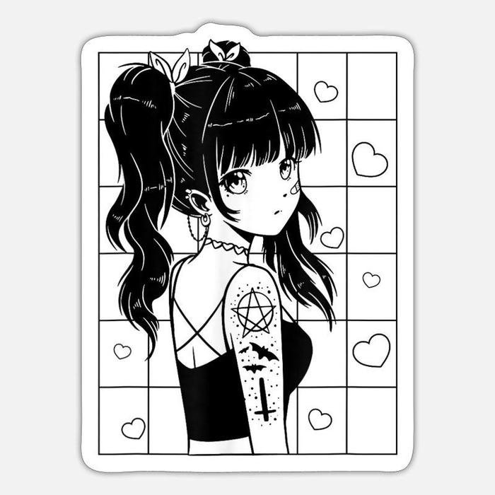 Hình sticker trắng đen cute giúp truyền tải cảm xúc nhanh