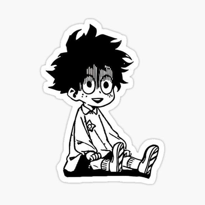 Hình sticker trắng đen cute phù hợp dán bề mặt phẳng