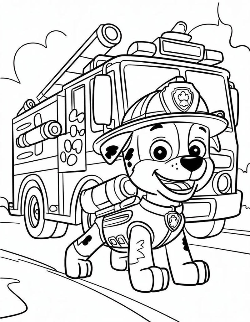 Hình thiết kế tranh tô màu Paw Patrol đẹp